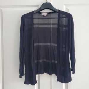 Roz & Ali Sheer Black Cardigan, Women'd Medium